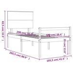 vidaXL Lit pour personne âgée et tête de lit 100x200 cm bois massif