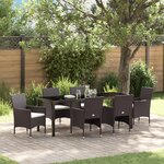 vidaXL Ensemble de 7 Chaises de Jardin Marron Rotin Poly