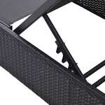 vidaXL Transat avec coussin 1-personne Noir 60 x 200 x 27cm polyrotin