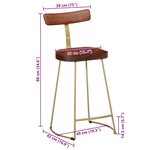 vidaXL Tabourets de bar lot de 2 49x43x88 cm bois de manguier massif