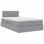 vidaXL Lit de rangement LED avec matelas Gris clair 120 x 190 cm Tissu
