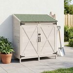vidaXL Abri de jardin Blanc 106 x 56 x 113 5 cm Bois de Sapin Massif