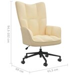 vidaXL Chaise de relaxation Blanc crème Velours