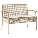 vidaXL Salon de jardin avec coussins 4 Pièces beige résine tressée
