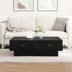 vidaXL Table Basse Bois Noir Bois d'ingénierie 90 x 90 x 28 cm