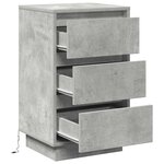 vidaXL Cabinet de Chevet avec Éclairage LED Gris Béton 39x34 5x65 cm Bois d'ingénierie
