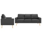 vidaXL Ensemble de canapés 2 Pièces Tissu Gris foncé