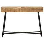 vidaXL Coiffeuse 105x35x75 cm bois de manguier massif brut et fer