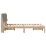 vidaXL Cadre de lit avec tête de lit Marron 135 x 190 cm Pin massif