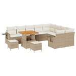 vidaXL Ensemble de canapé de jardin 12 Pièces Beige et crème polyrotin