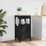 vidaXL Chariot de cuisine Uni Noir