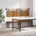 vidaXL Tête de lit suspendue Avec lumière LED Marron Velours