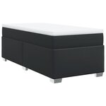 vidaXL Sommier à lattes de lit avec matelas Noir 90x190 cm Similicuir