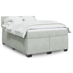 vidaXL Sommier à lattes de lit et matelas Gris clair 160x200cm Velours
