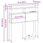 vidaXL Tête de lit de rangement Chêne fumé 75 cm Bois d'ingénierie
