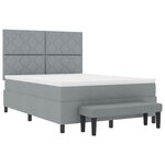 vidaXL Lit à ressorts avec matelas Gris clair 140 x 200 cm tissu