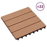 vidaXL Carreau de terrasse 22 Pièces Teck 30 x 30 cm WPC