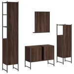 vidaXL Ensemble d'armoires de salle de bain 4 Pièces chêne marron