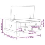vidaXL Table basse Bois de récupération 70 x 70 x 38 cm