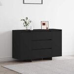 vidaXL Buffet avec tiroir Noir 120 x 41 x 75 cm Bois d'ingénierie