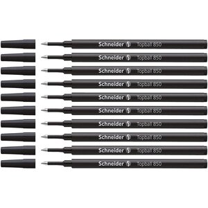 Recharge pour roller topball 850 pointe moyenne 05 noir x 10 schneider