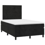 vidaXL Sommier à lattes de lit avec matelas LED Noir 120x200cm Velours