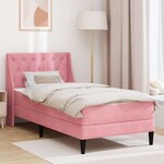 vidaXL Cadre de lit avec matelas Rose 100 x 200 cm Velours