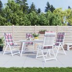 vidaXL Coussins de chaise à dossier haut lot de 4 carreaux rouge