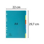 Intercalaires Poplypropylène Recyclé Forever® 6 Positions - A4 - Couleurs Assorties - X 25 - Exacompta