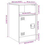 vidaXL Table de chevet rose 34 5x39x62 cm acier