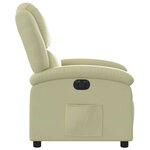 vidaXL Fauteuil inclinable électrique crème cuir véritable
