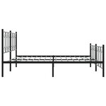 vidaXL Cadre de lit métal sans matelas avec pied de lit noir 193x203cm