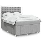 vidaXL Sommier à lattes de lit avec matelas Gris clair 140x200cm Tissu