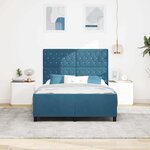 vidaXL Cadre de lit avec tête de lit Bleu foncé 140 x 190 cm Velours