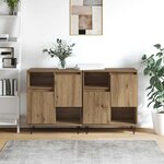 vidaXL Buffets 2 Pièces chêne artisanal 120 x 35 x 70 cm