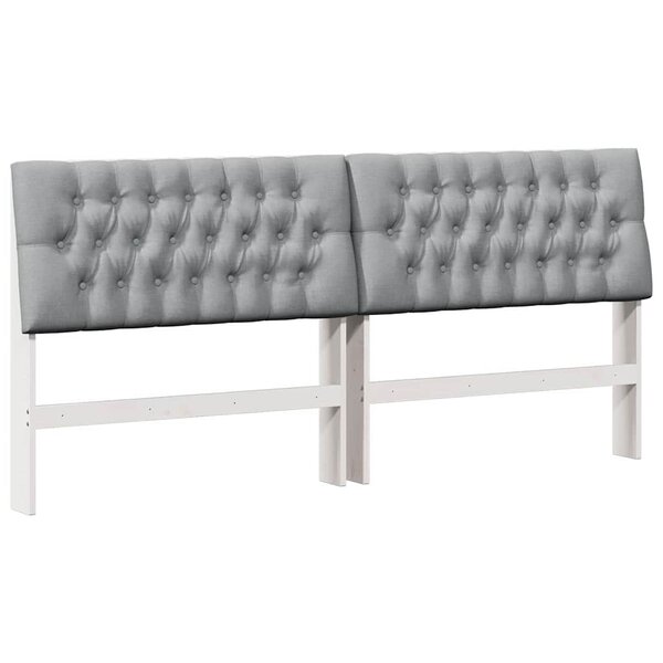 vidaXL Tête de lit capitonnée Gris clair 200 cm Pin massif