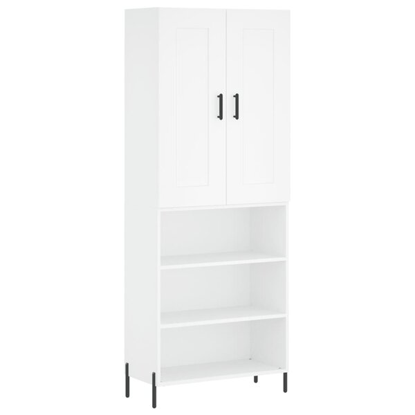 vidaXL Buffet haut Blanc 69 5x34x180 cm Bois d'ingénierie