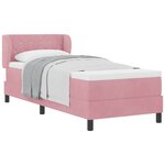 vidaXL Lit à ressorts avec matelas Rose 80 x 200 cm Velours