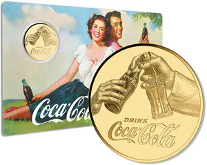 Monnaie COCA COLA VINTAGE 1/1000 Oz Medaille Or (PRÉCOMMANDE)