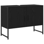 vidaXL Ensemble de meubles de salle de bain 2 pièces en bois d'ingénierie noir