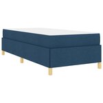 vidaXL Lit à ressorts Bleu et Marron et Blanc 80 x 200 cm tissu