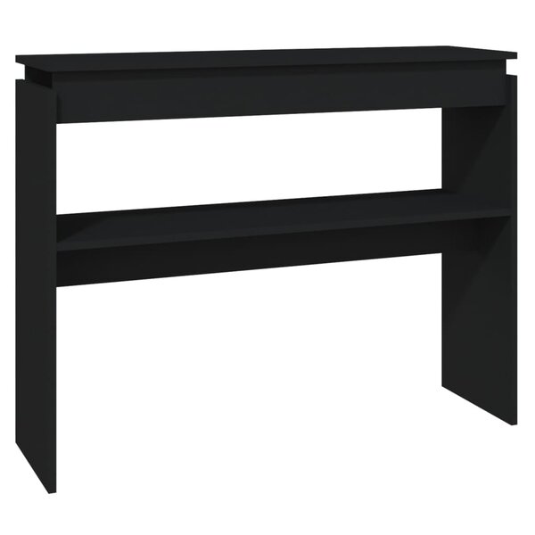 vidaXL Table console noir 102x30x80 cm bois d'ingénierie