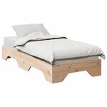 vidaXL Cadre de lit sans matelas empilable 90x200 cm bois massif