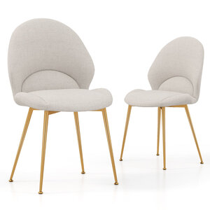 Lot de 2 chaises de salle à manger 62 x 56 x 88 cm rembourrées confort style moderne en tissu gris clair 20_0012440