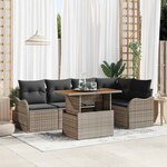 vidaXL Ensemble de canapé de jardin 6 Pièces Gris Poly rotin