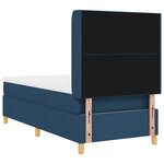 vidaXL Lit à ressorts avec matelas bleu 100x200 cm en tissu