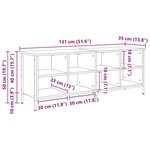 vidaXL Cabinet à chaussures avec étagère Chêne noir 131 x 35 x 50 cm