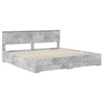 vidaXL Cadre de lit Gris béton 200 x 200 cm Bois d'ingénierie