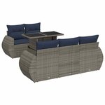 vidaXL Salon de jardin avec coussins 6 Pièces gris résine tressée acacia