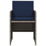 vidaXL Chaises de jardin avec coussins lot de 4 gris résine tressée